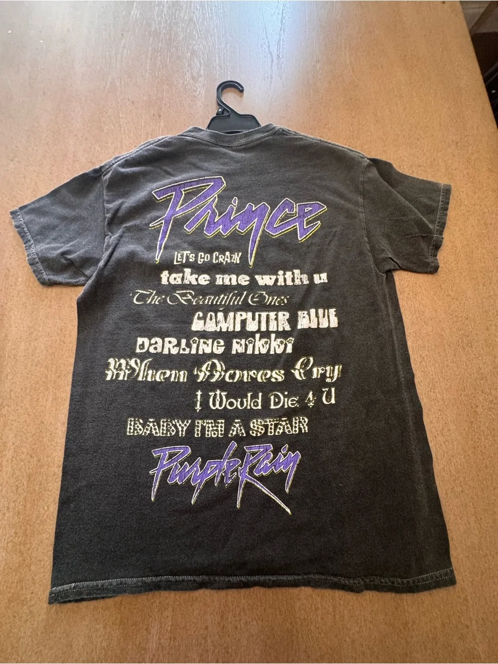 Prince Purple Rain Tour Graphic Tee - Black with Purple & Orange Accents - Picture 2 of 3